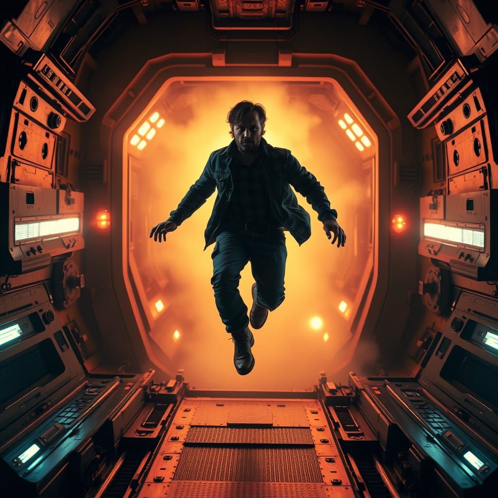 Man in Plaid Ejected from Spaceship Launch Bay in Epic, Cine...