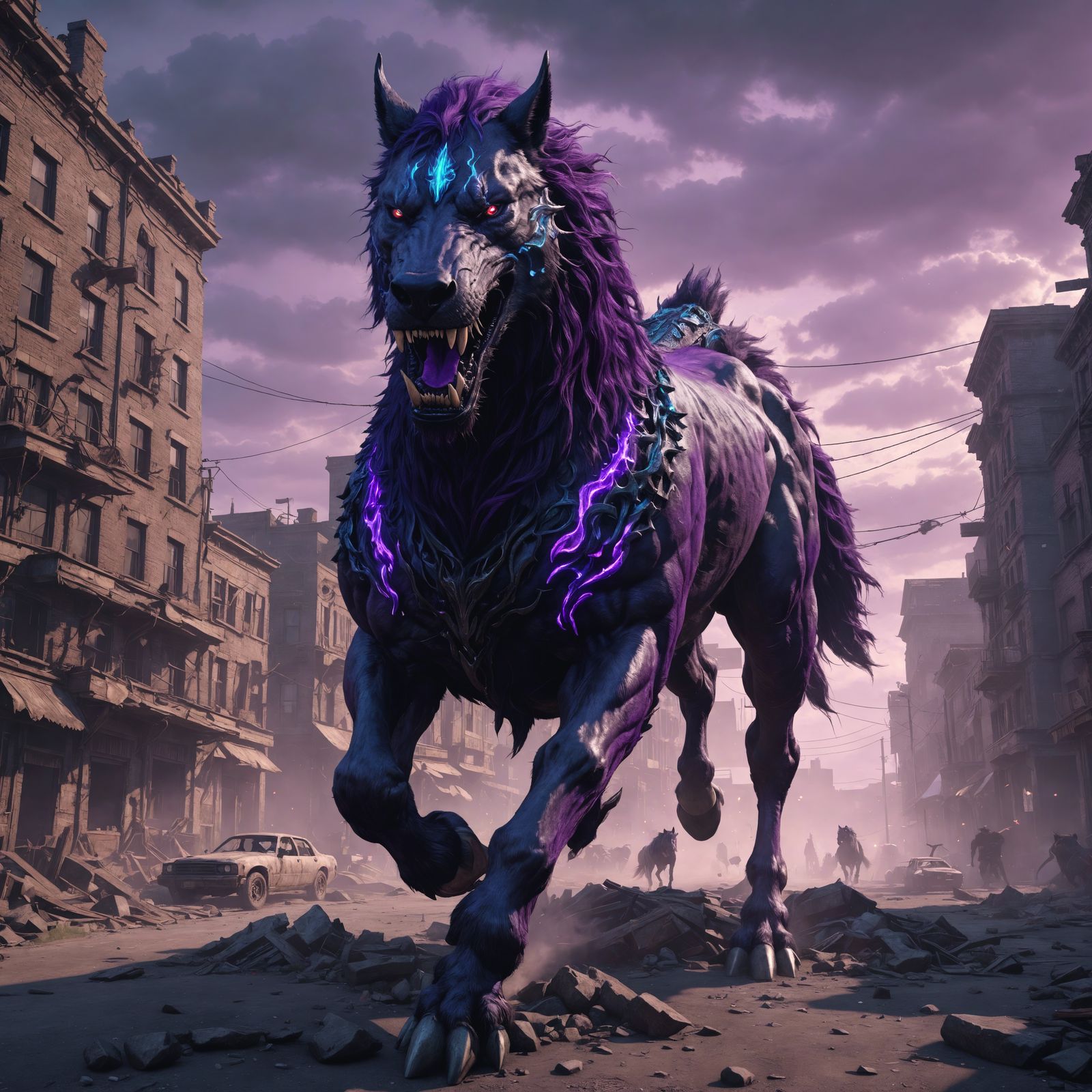 Apocalyptic Hell Horse in 3D Game Style