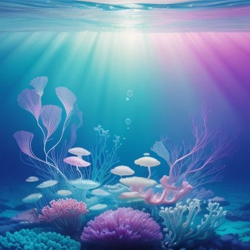 Pastel Baby Jellyfish in Sparkling Underwater Scene