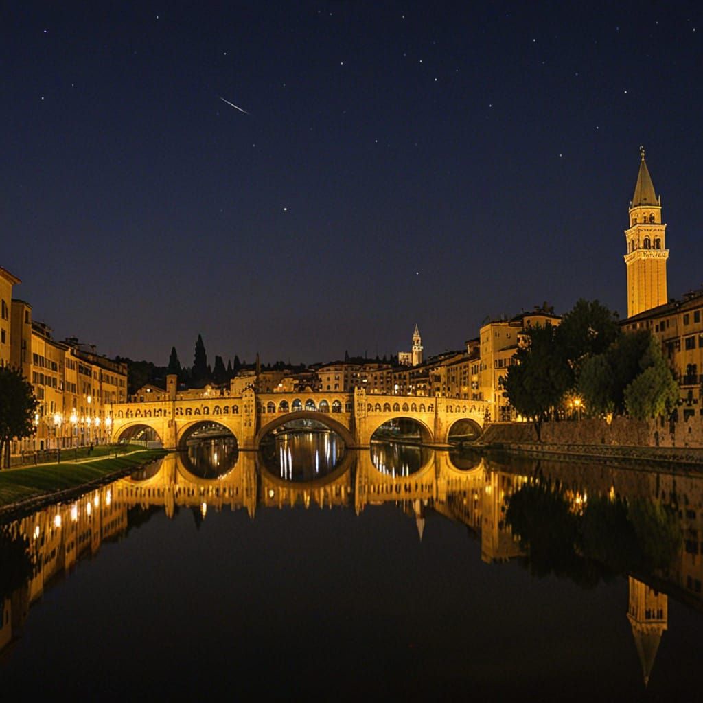 Moonlit Verona at Night