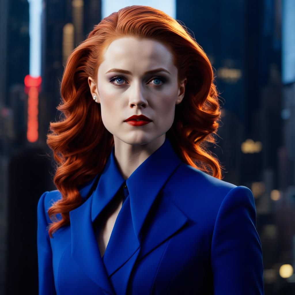 Andrea Beaumont in Gotham City: Ultrarealistic Digital Art