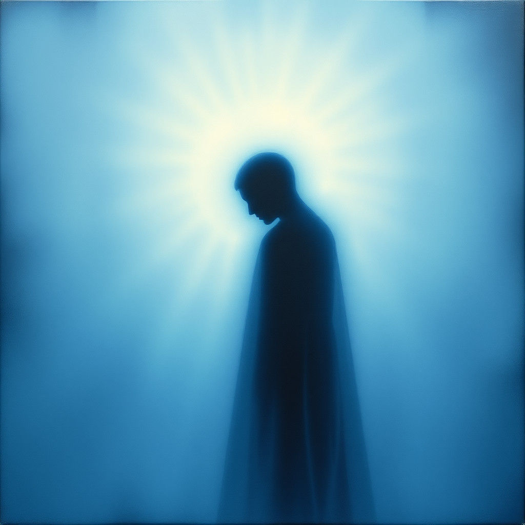 Enigmatic Figure in Contemplation, Atmospheric Abstract