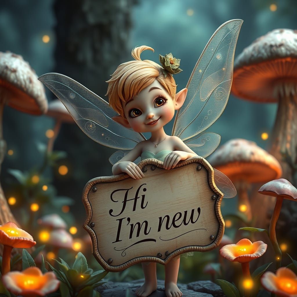 Whimsical Fairy in Vibrant Mushroom Forest