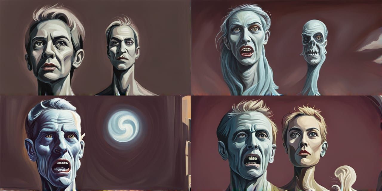 Sinister Banshee Painting in Dark Fantasy Style