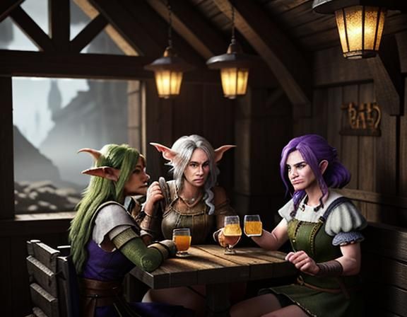 Goblins at a Rustic Tavern: 3D Game Cinematic