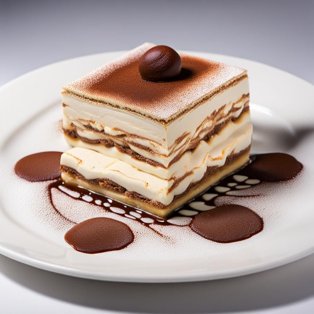 High Intensity Presentation of Tiramisu Dessert