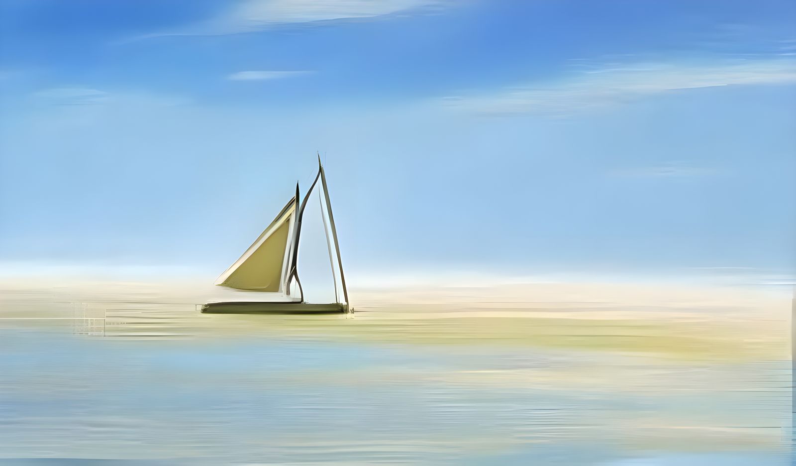 Sailing White Sailboat on Turquoise Ocean