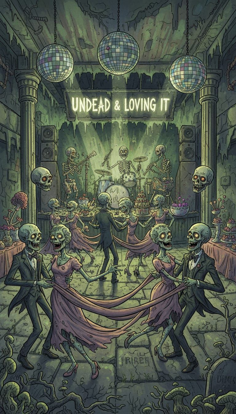 Surreal Zombie Prom Night Illustration