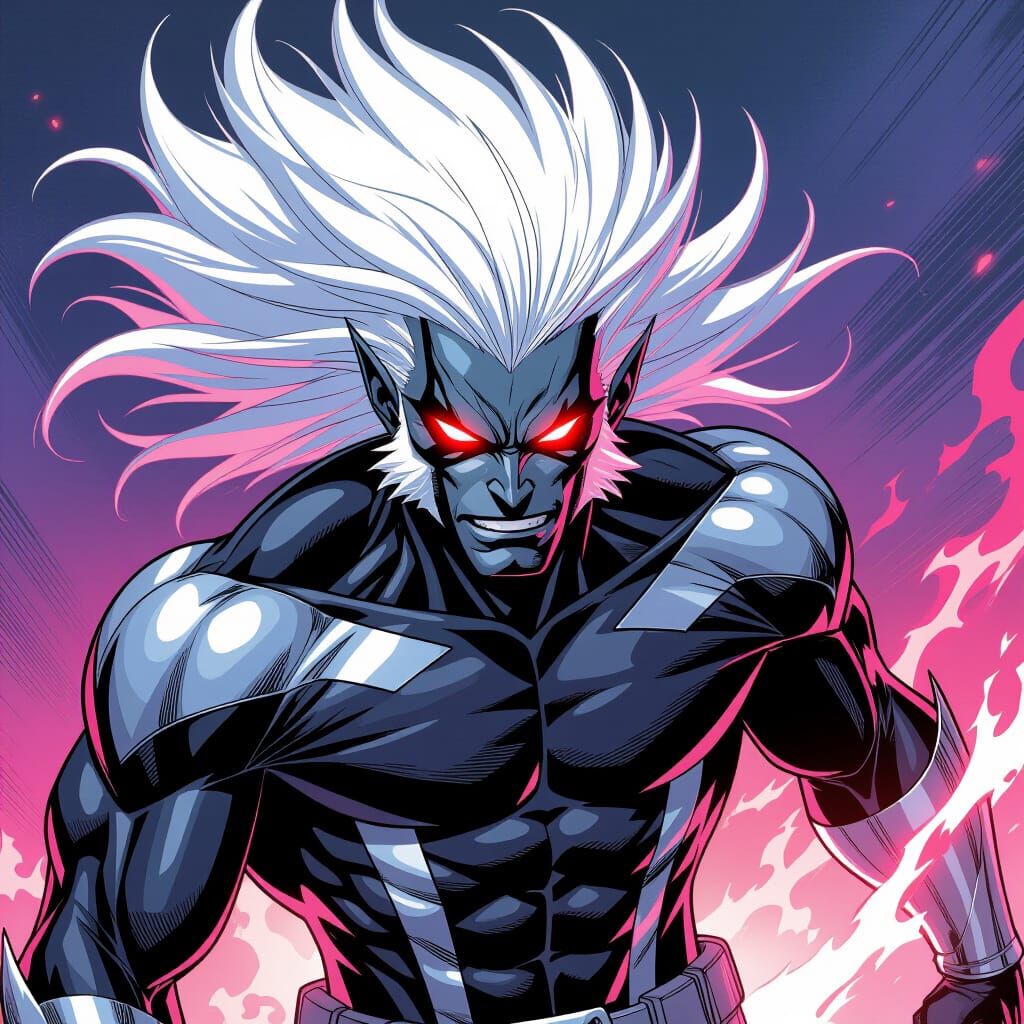 X-Men Style Vampire-Werewolf Hybrid with Hellfire Aura