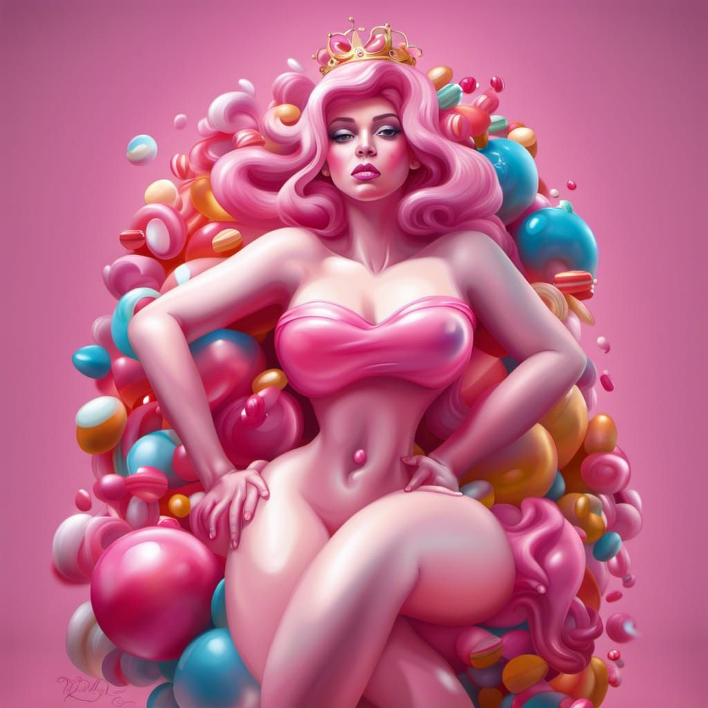 Hyperrealistic Bubblegum Princess Candy Queen