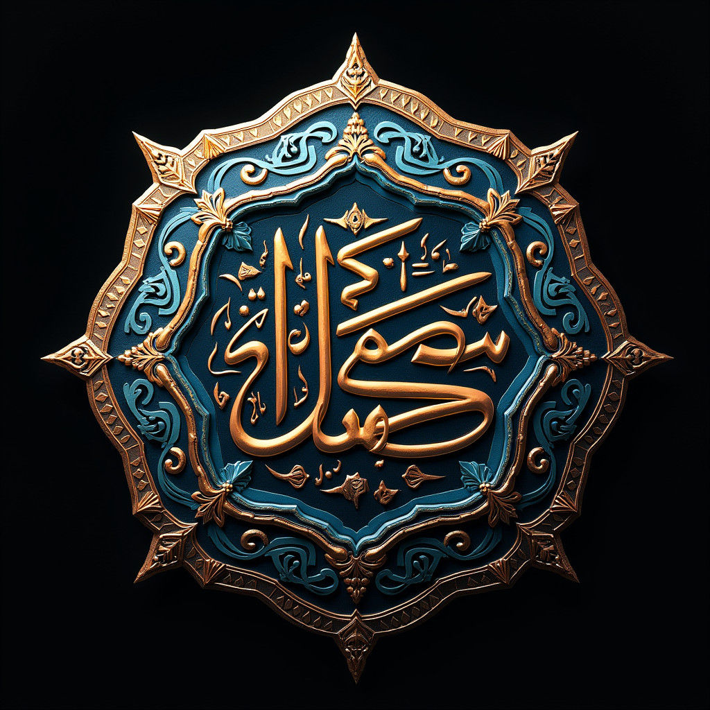 Ottoman Tughra: Ornate Calligraphy in Futuristic Style