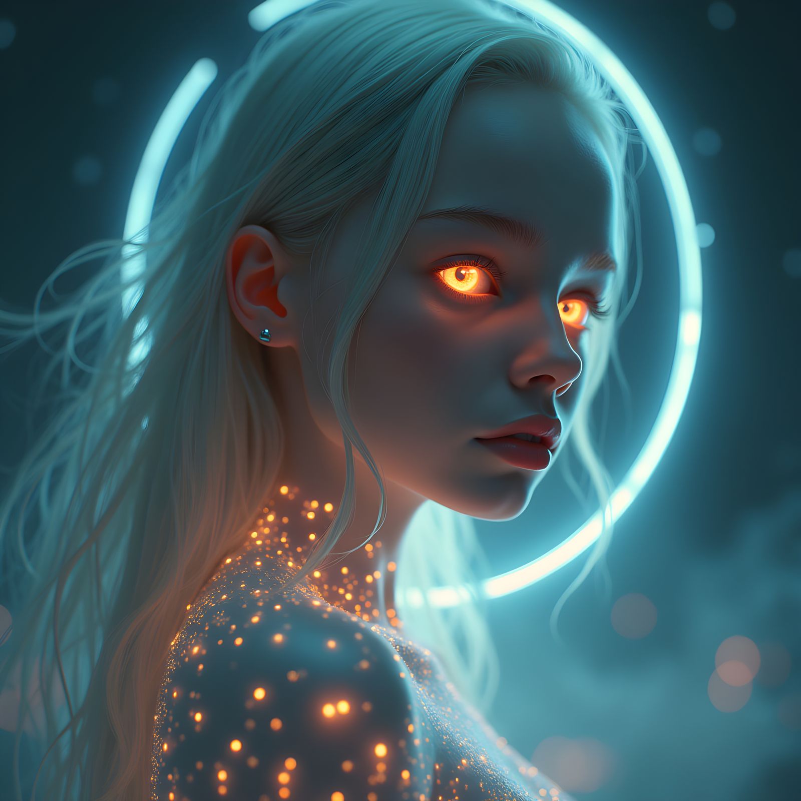 Electric Ghost Girl: A Surreal Image