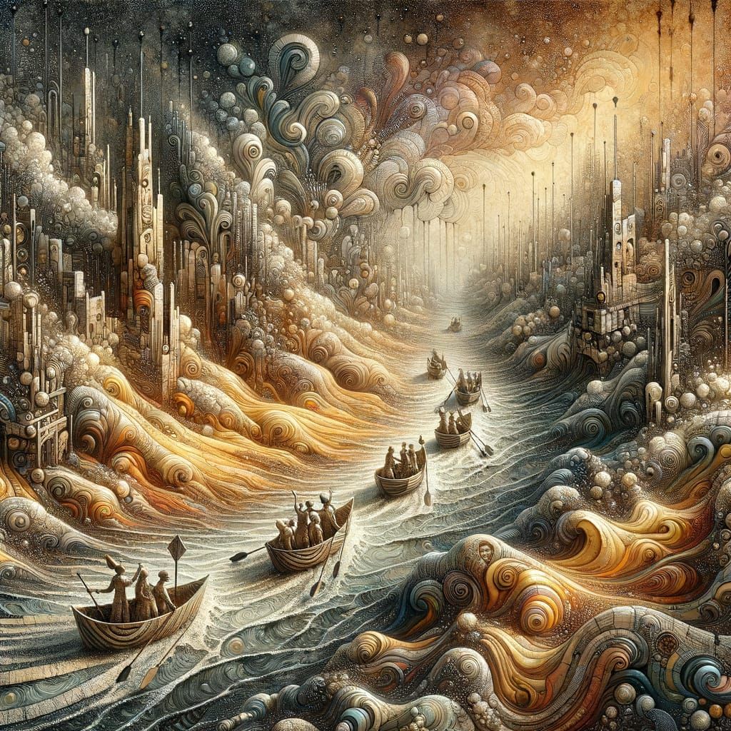Ink Rivers Flow in a Steampunk Paper World