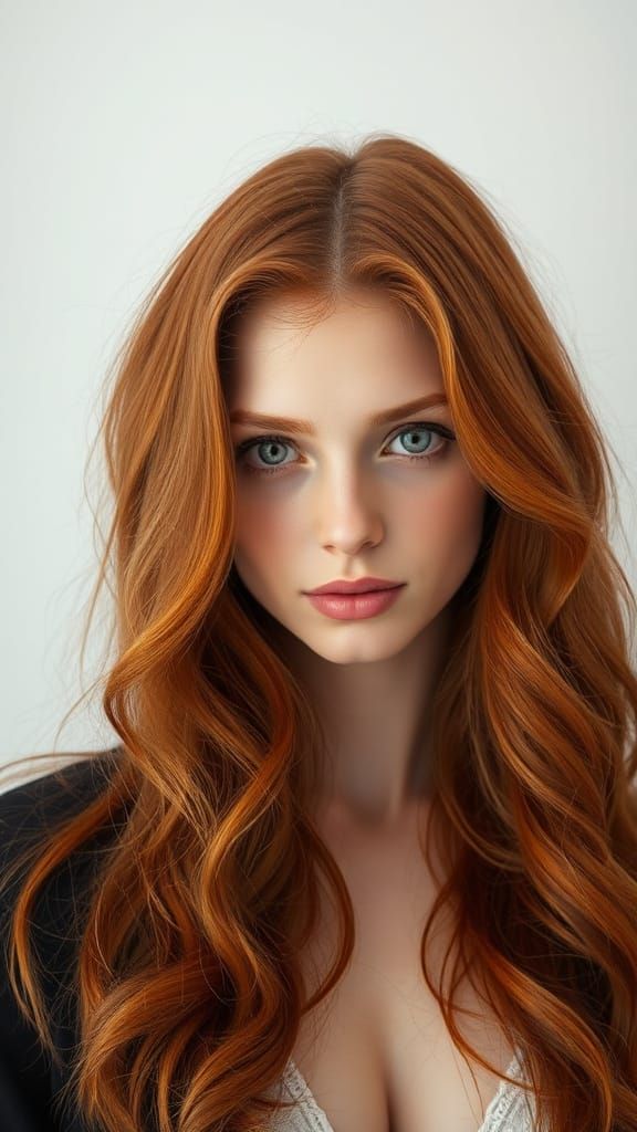 Ethereal Redhead with Wide Eyes in Soft Focus