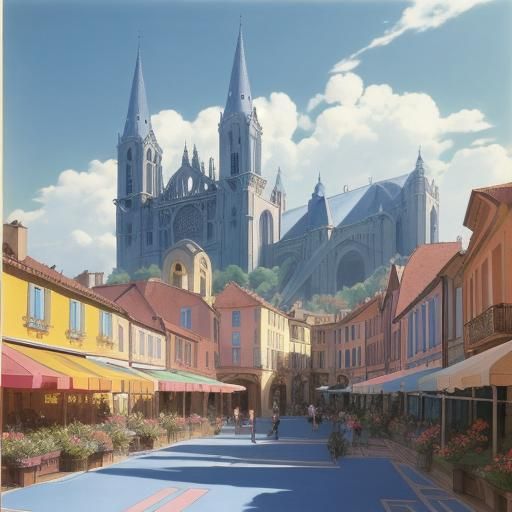 Retro-Futuristic Metropolis with Levitating Market