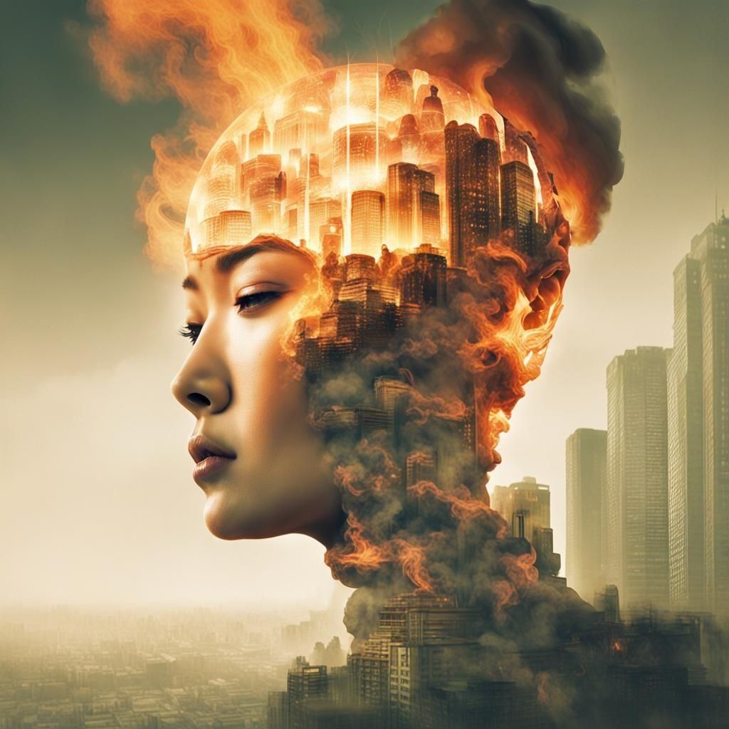 Abstract Fire Burst: Intense Heat and Energy