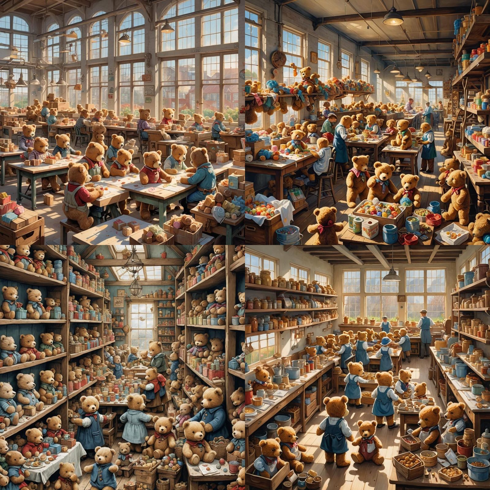 Teddy Bear Factory Staffed by Teddy Bears