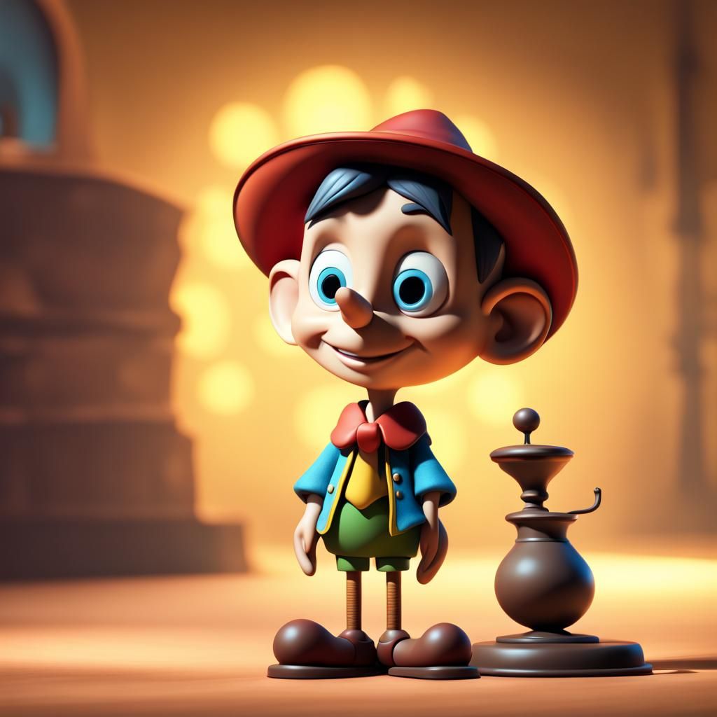 Pinocchio: Pixar-Style 3D Digital Art