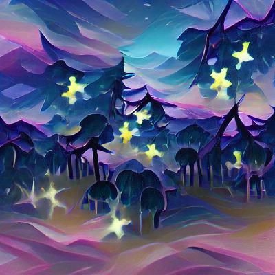 Starry Twilight Forest Dreamscape
