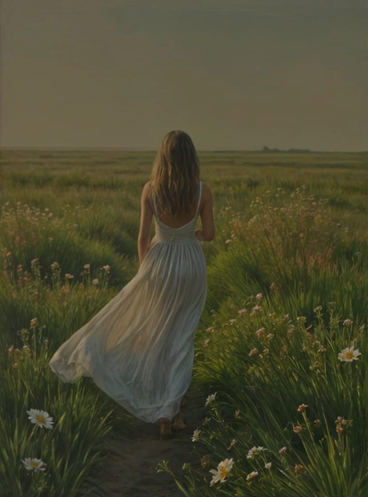 Impressionistic Summer Afternoon in a Lush Meadow