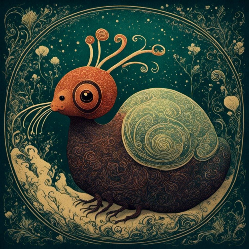 Cicada Song in Linocut Style