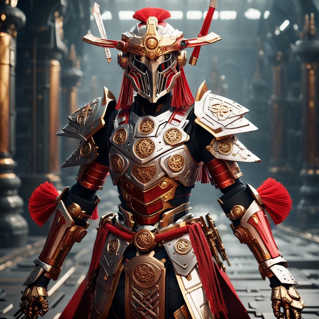 Celtic Swordswoman in Mecha Armor, Unreal Engine Style