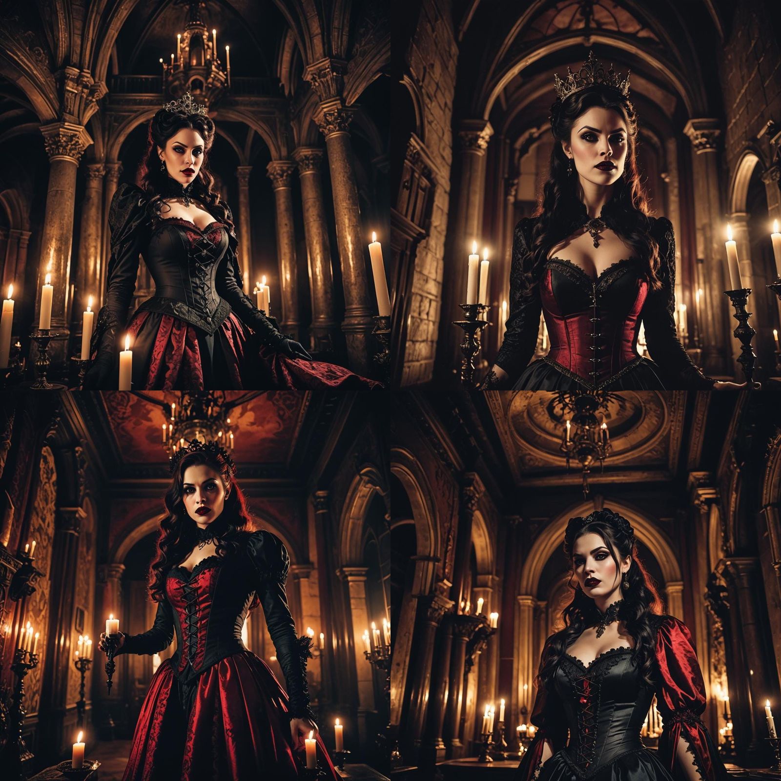 Victorian Vampire in Candlelit Castle: Dark Academia Aesthet...