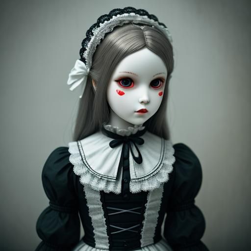 Sissymaid Doll with Porcelain Mask: Hyperrealistic Photograp...