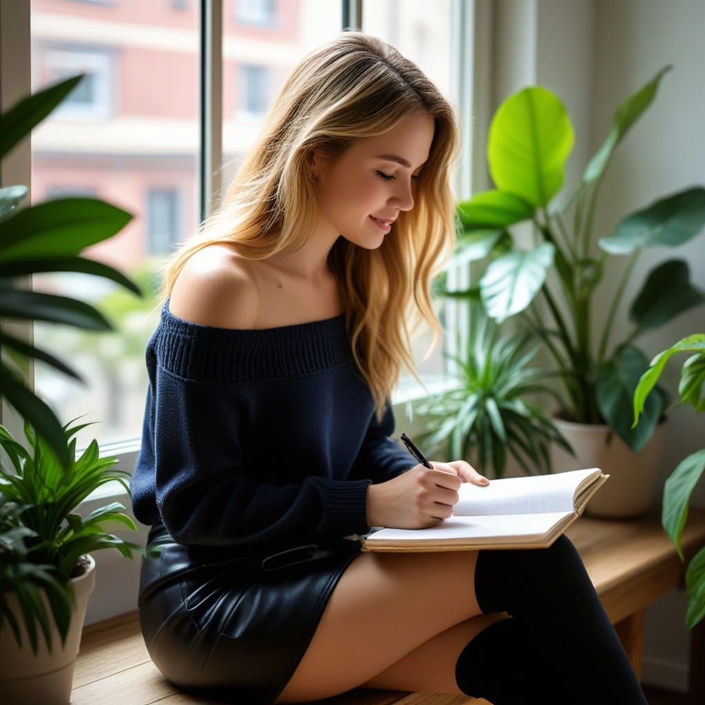 Impressionist Masterpiece of a Blonde Woman