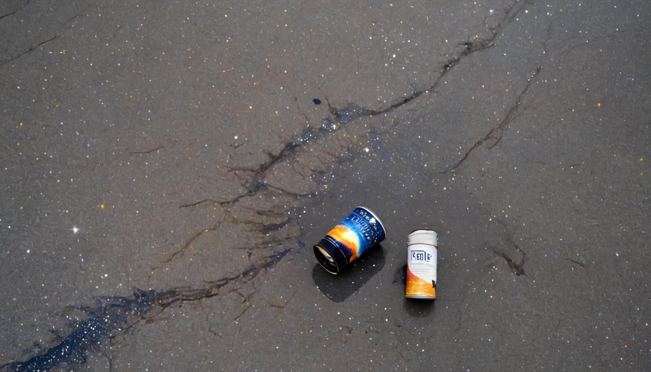 Spilled Paint Can Reveals Starry Night Sky
