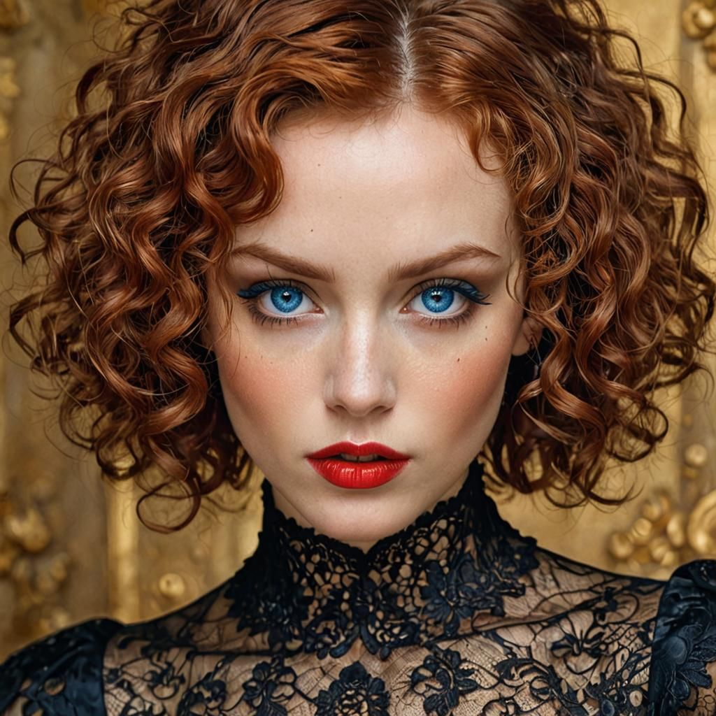 Woman with Red Hair in Baroque Style