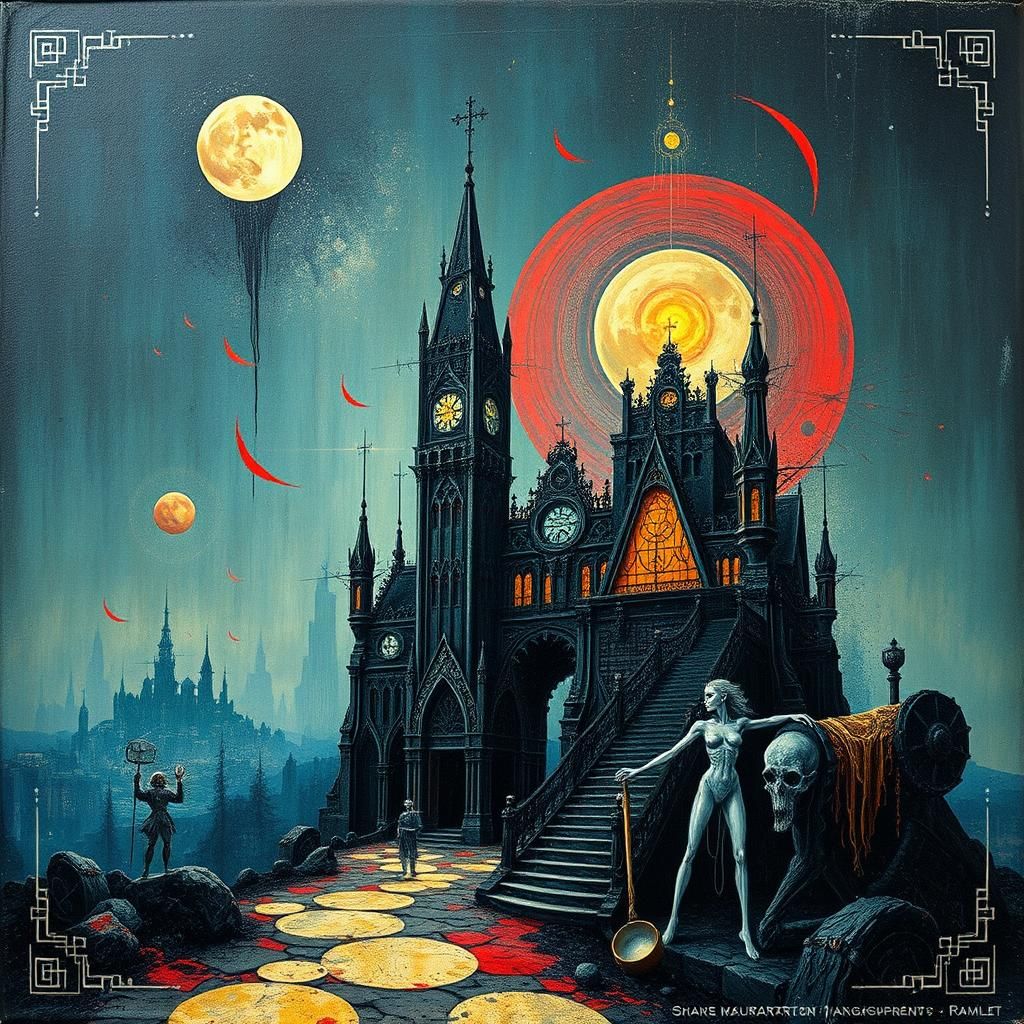 Dystopian Art Deco Heavy Metal Record Cover