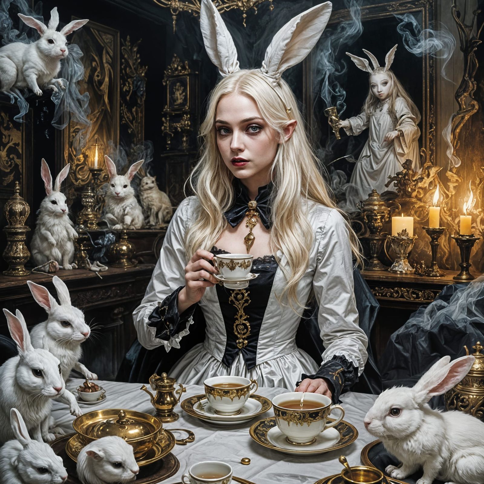 Elf in Bunny Costume in Dutch Golden Age Style