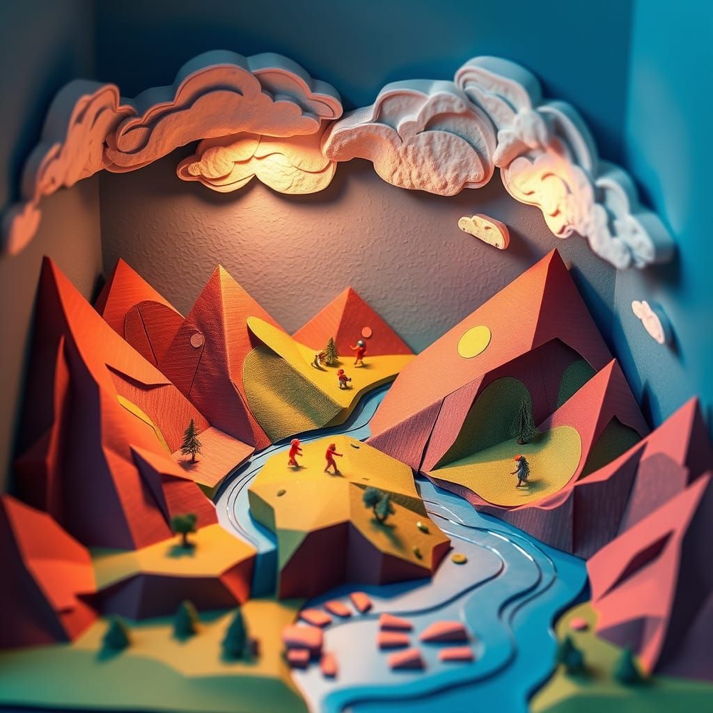 Whimsical Paper Diorama World