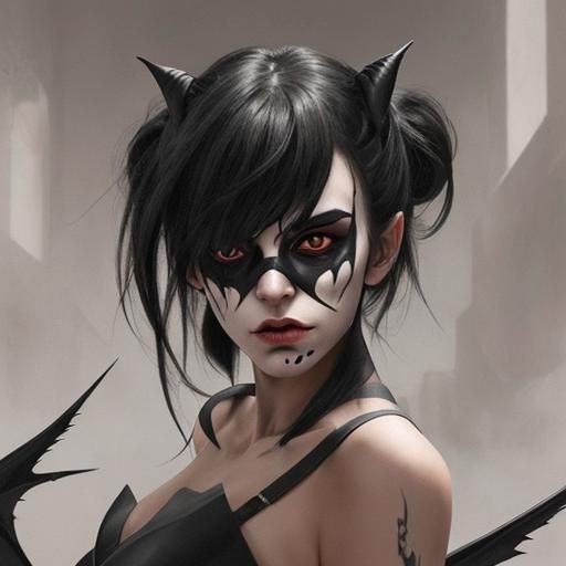 Woman Reveals Demon Face: Horror Image