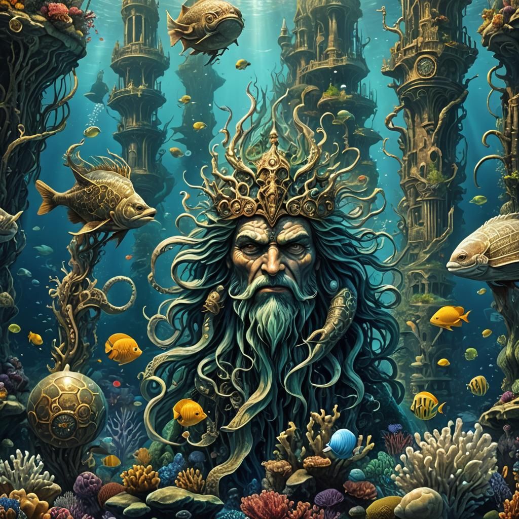 Underwater Atlantean City: Mythical Hyperdetailed Marvel