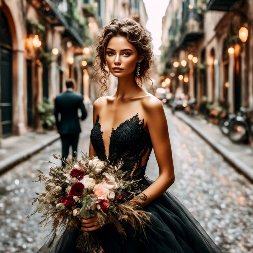 Extravagant Black Wedding Dress in New Orleans