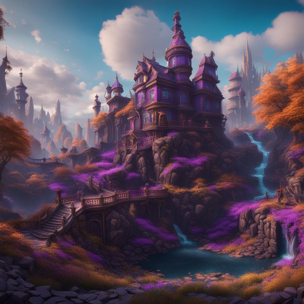 Fantastical Deep Color Painting of Wonka