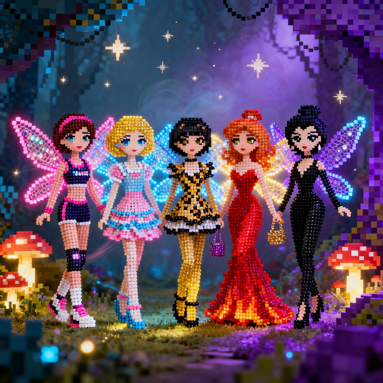 Spice Girls Fairies Crafted from Fuse Beads