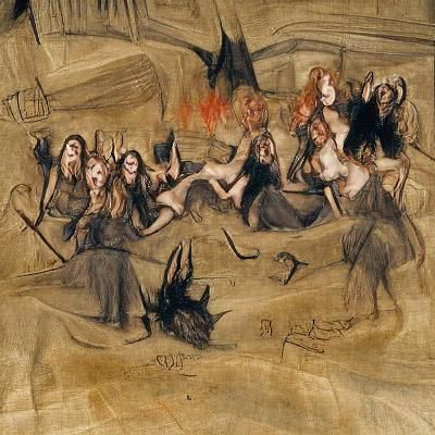Witches' Sabbath Charcoal Drawing, 1430