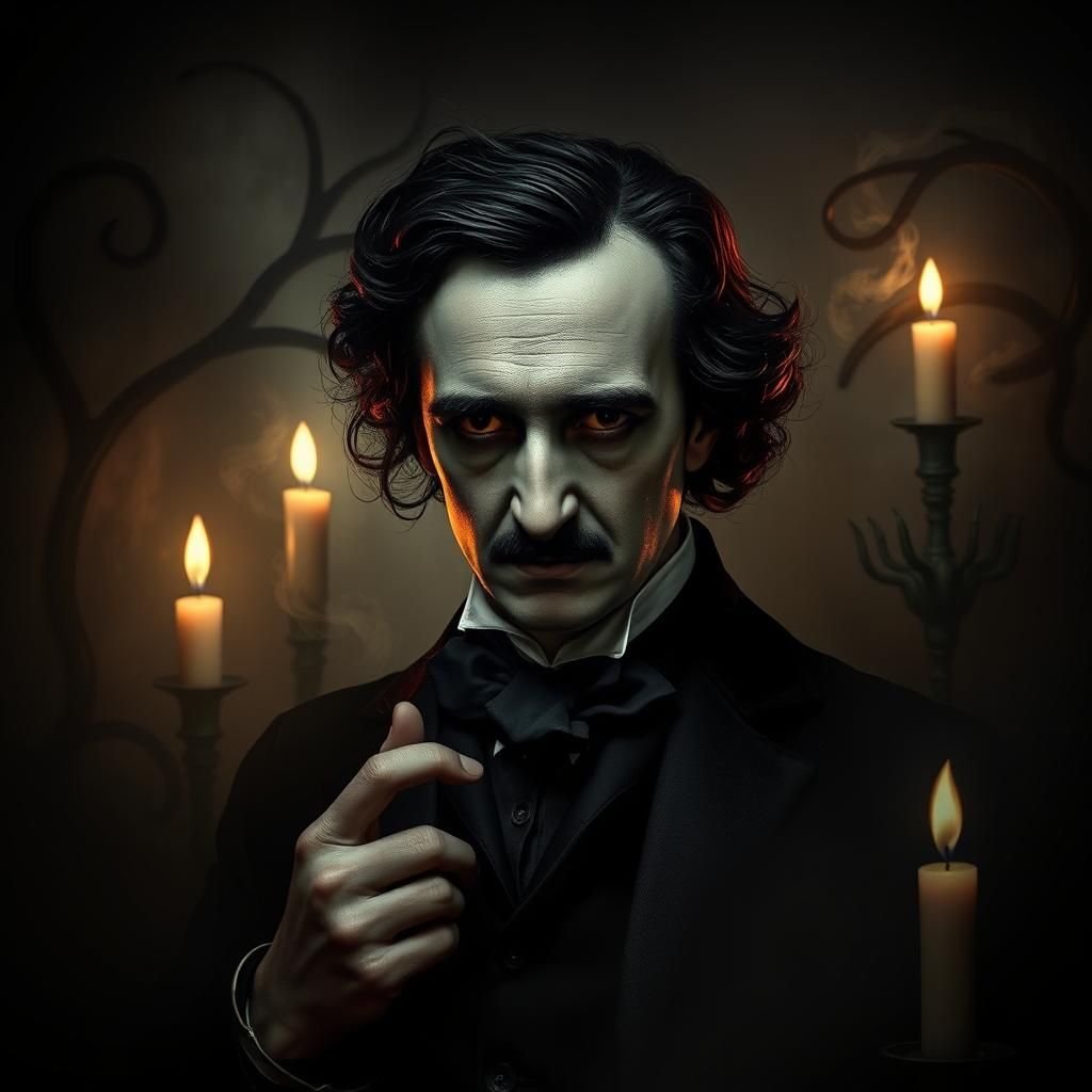 Mystical Gothic Portrait of Edgar Allan Poe