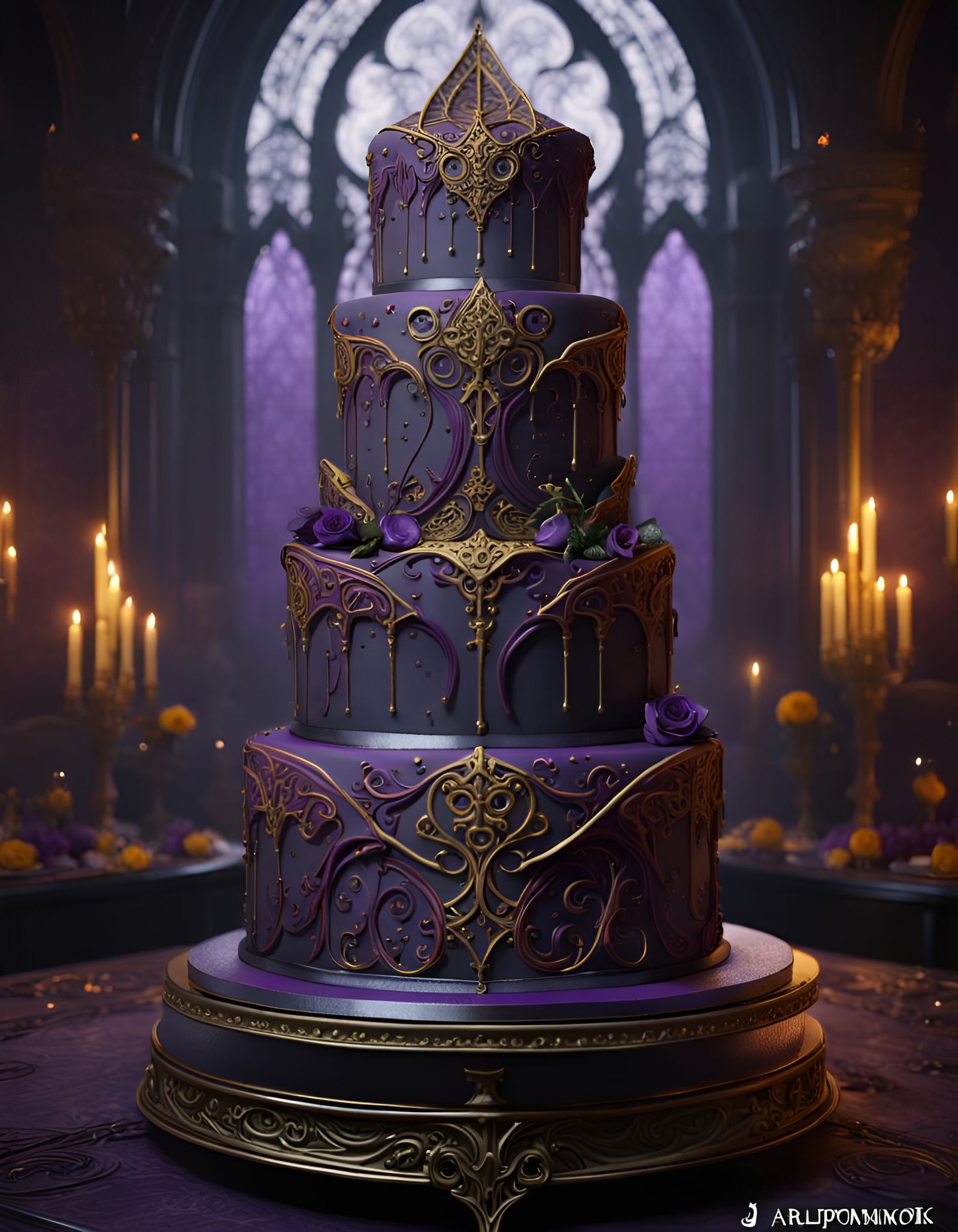 Intricate Gothic Wedding Cake Masterpiece