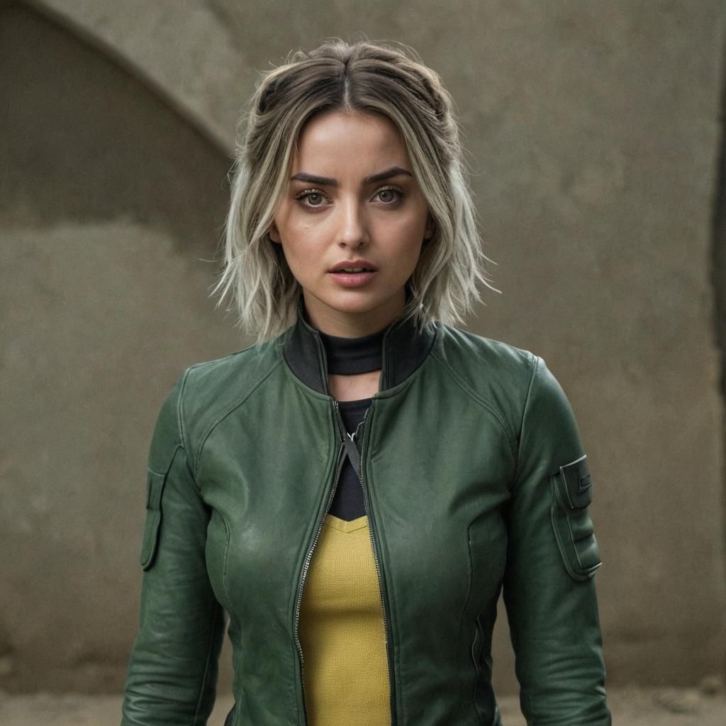 Ana de Armas as Rogue in Hyperrealistic Style