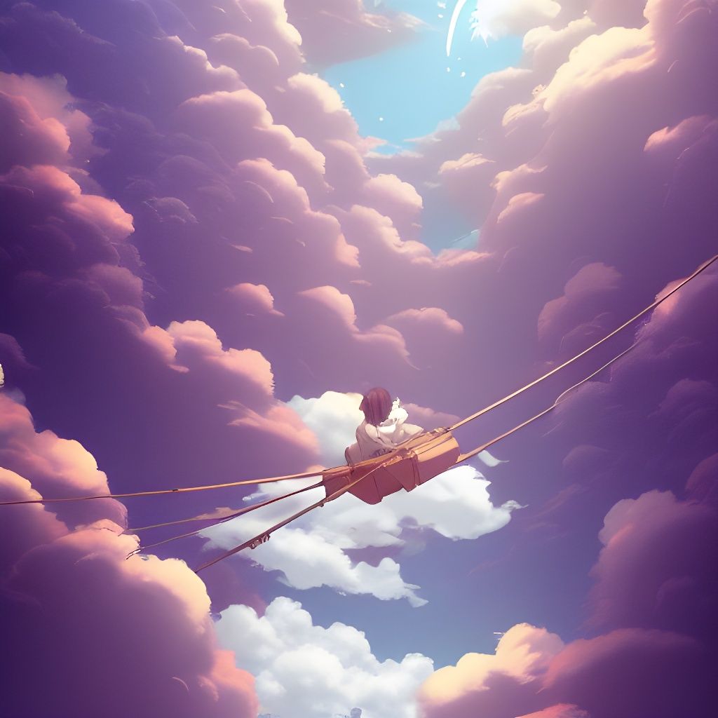 Pig's Dream Flight in Studio Ghibli Anime Style