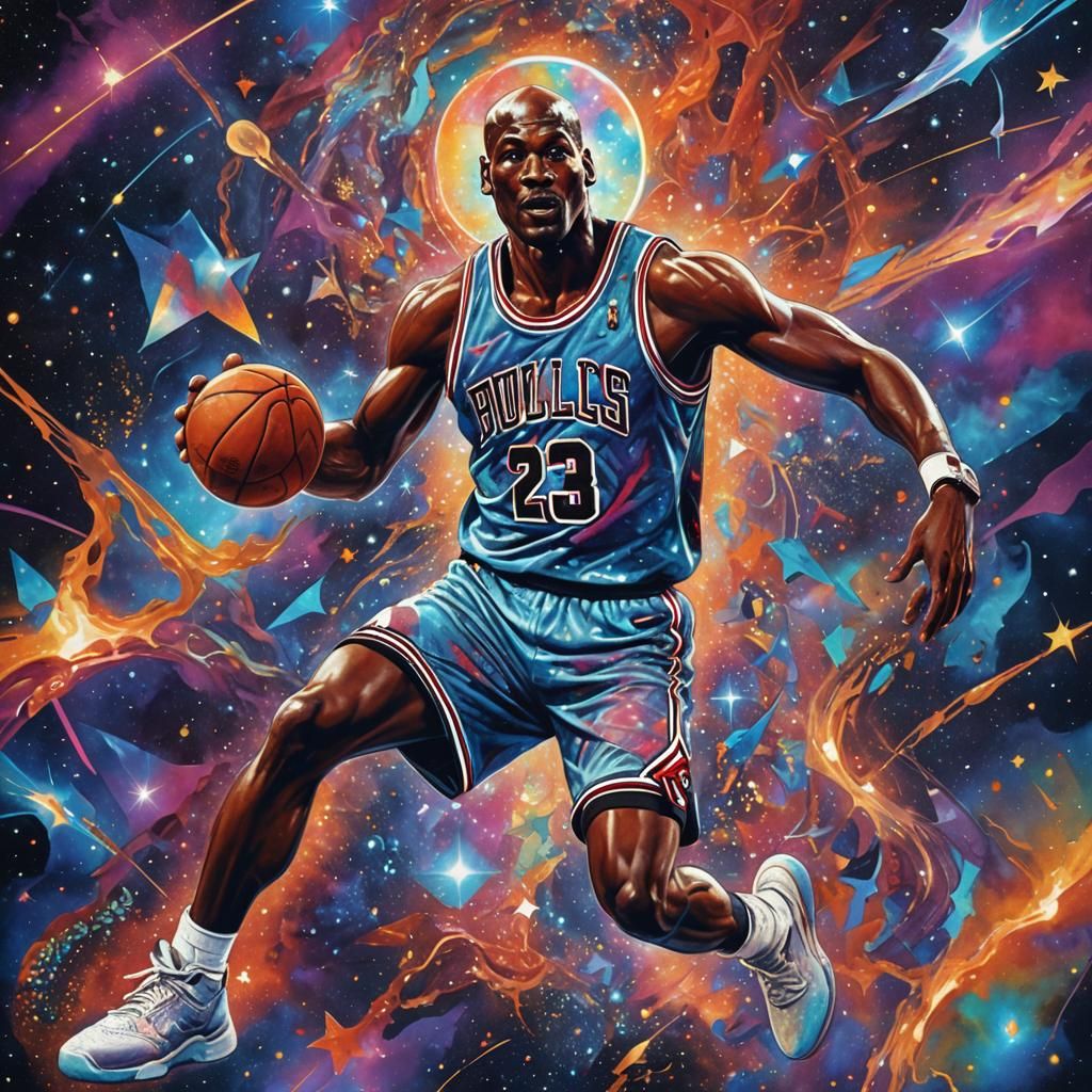 Holographic Michael Jordan Astral Illustration