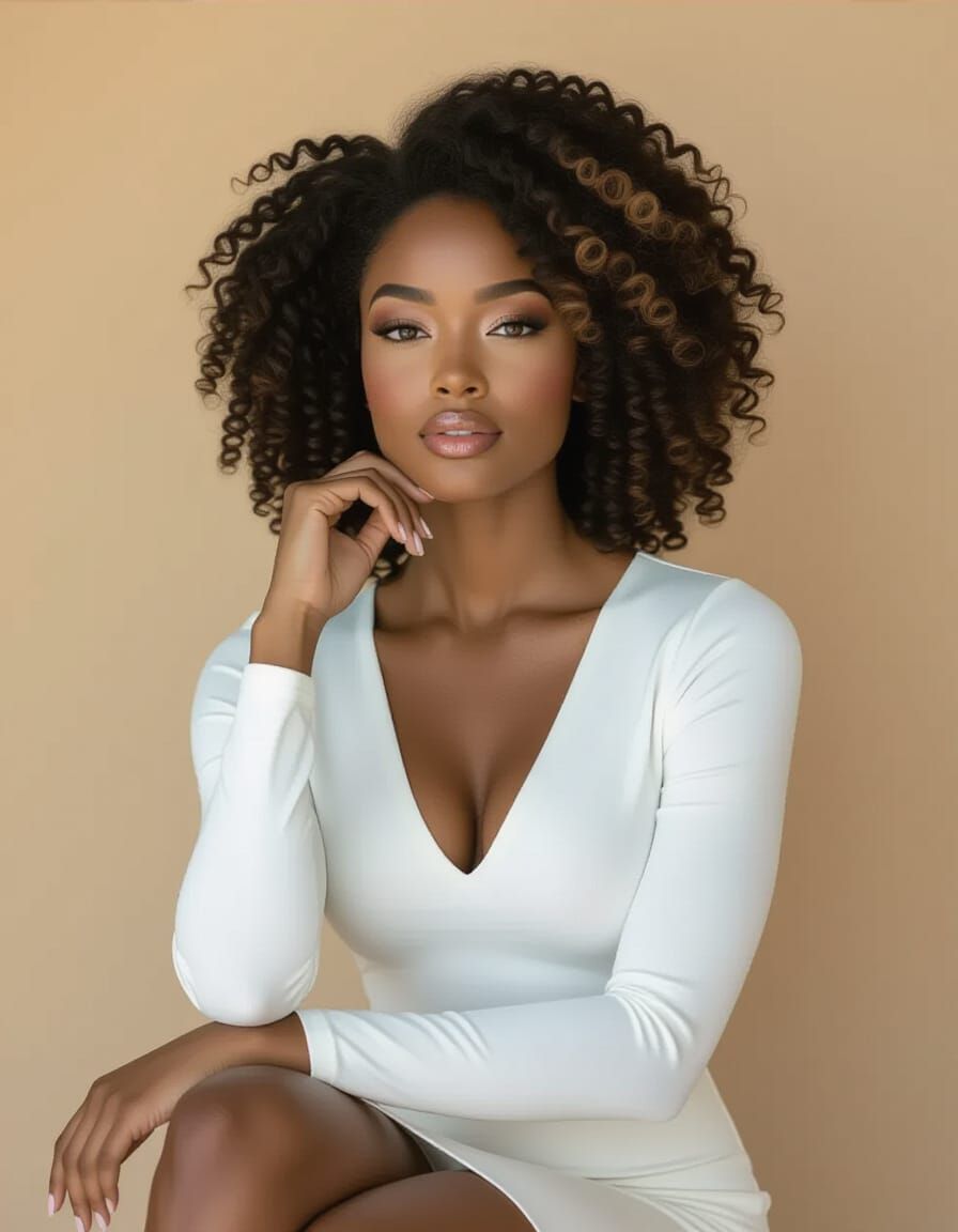 Confident Woman Studio Portrait with Rembrandt Lighting