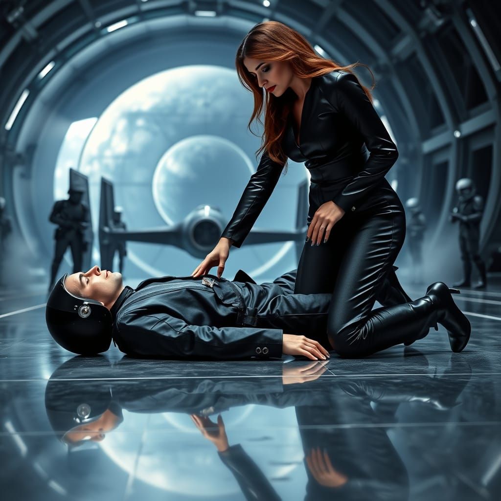 Elegant Femme Fatale Pays Tribute to Fallen Pilot in Star Wa...