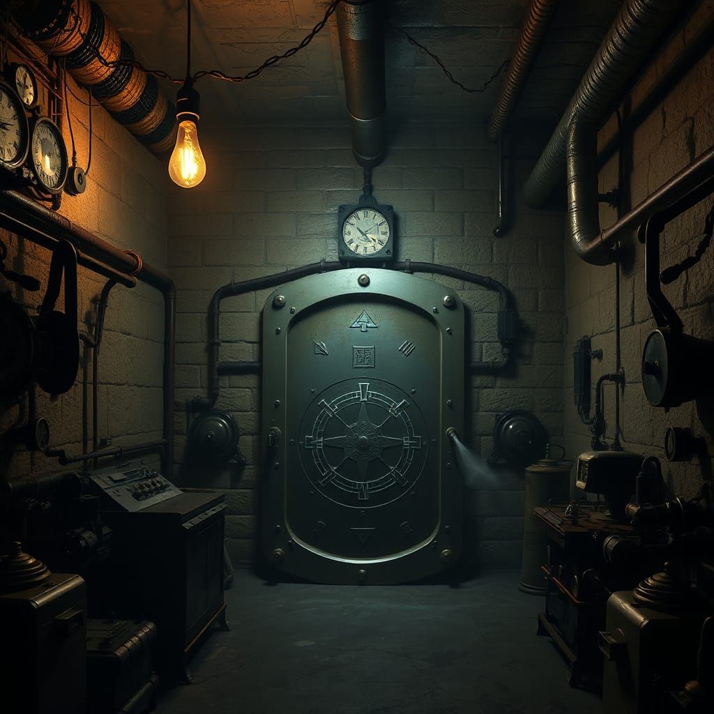 WW2 German Lab: Aetheric Portal in Noir Style