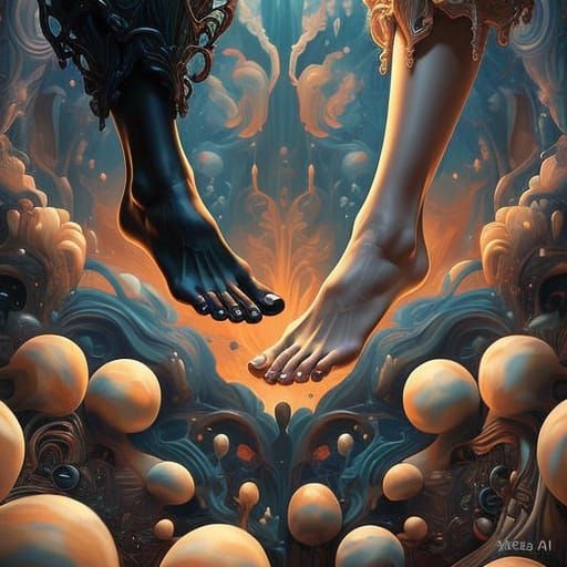 Mystical Feet at Forest's Edge in Vibrant, Detailed Fantasy ...