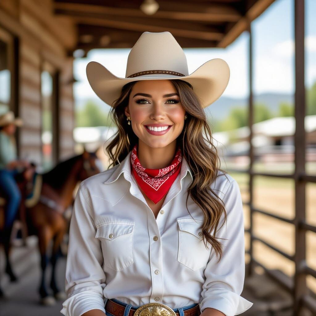 Jenna Davis as 1950s Vintage Cowgirl at Rodeo